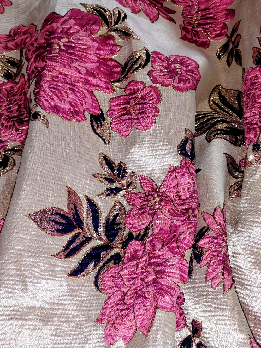 NEW "IMPORTED" ROYAL NIGERIAN KAFTAN DRESS in EMBROIDERY PINK & GOLD DESIGN!